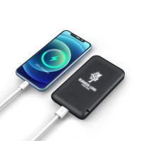 EccoTech 10.000 Mah Led Logo Telefon Standlı  Rubber Gövde 15W Magsafe  Wireless Powerbank